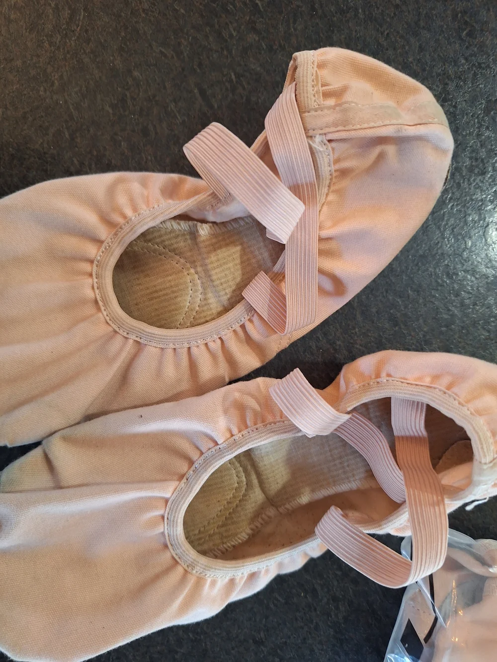 Kids Pink Ballet Slippers with Elastic Strap - Theatricals Style